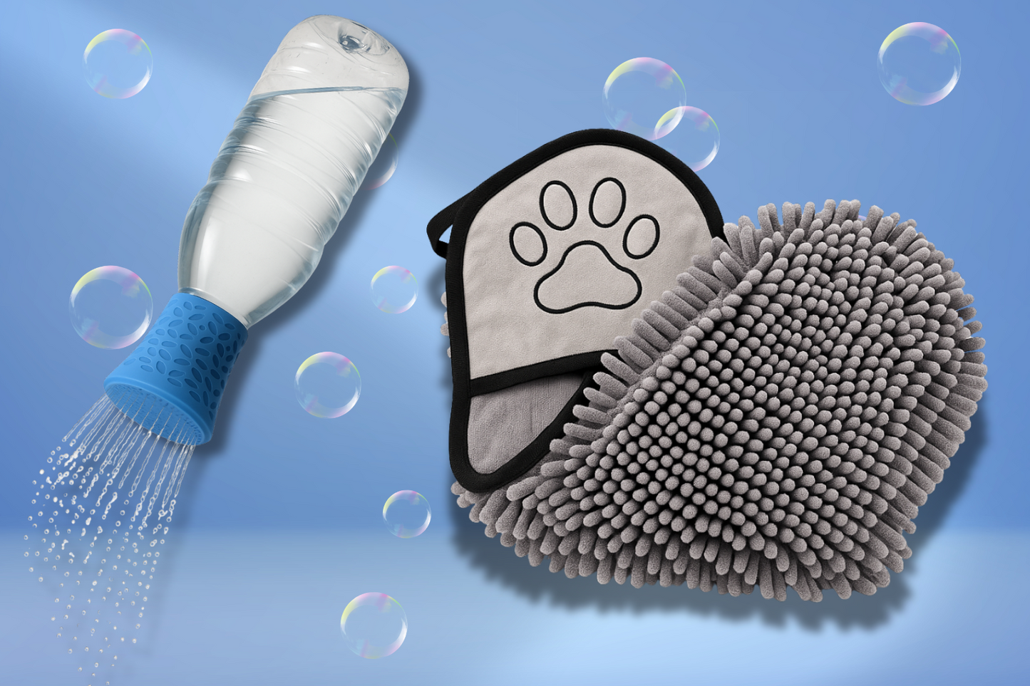 CleanKit : Douchette portative & Serviette microfibres 2 en 1