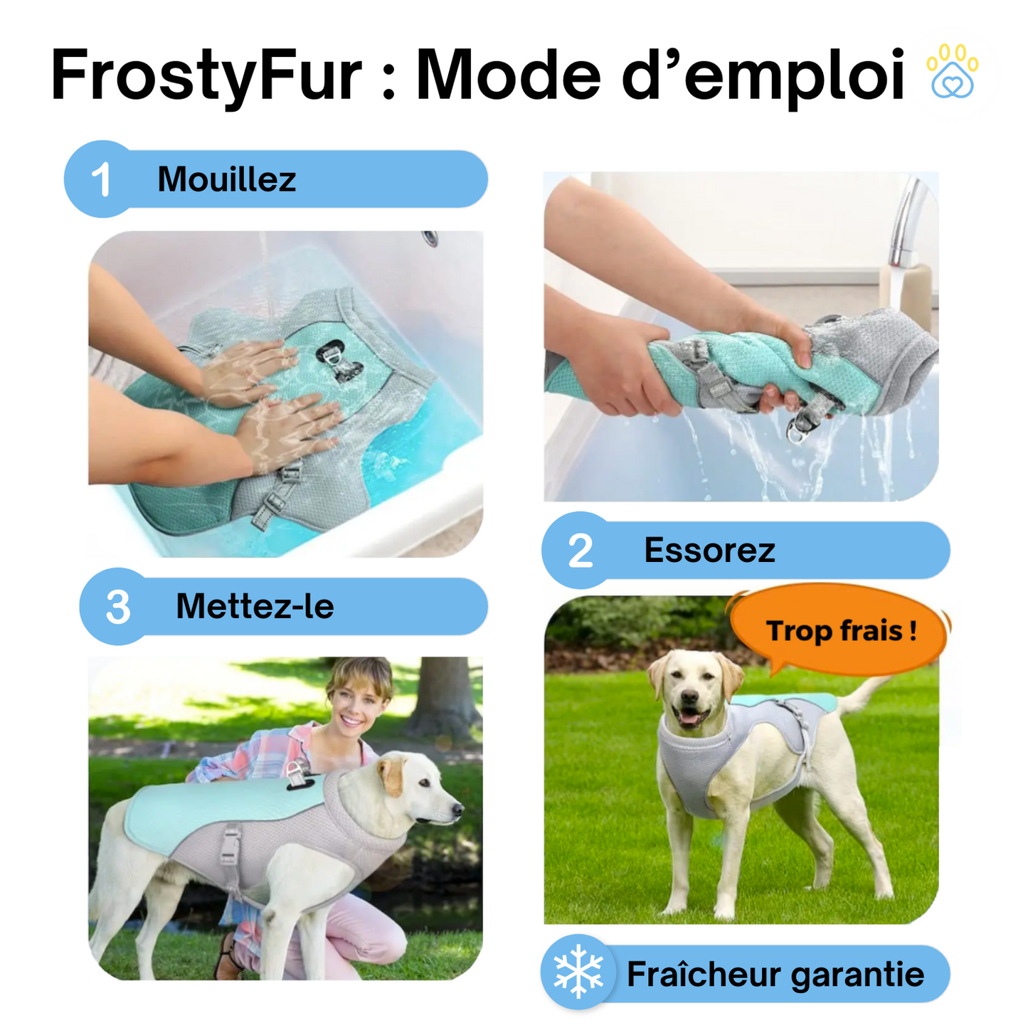 FrostyFur : Harnais rafraîchissant pour chien